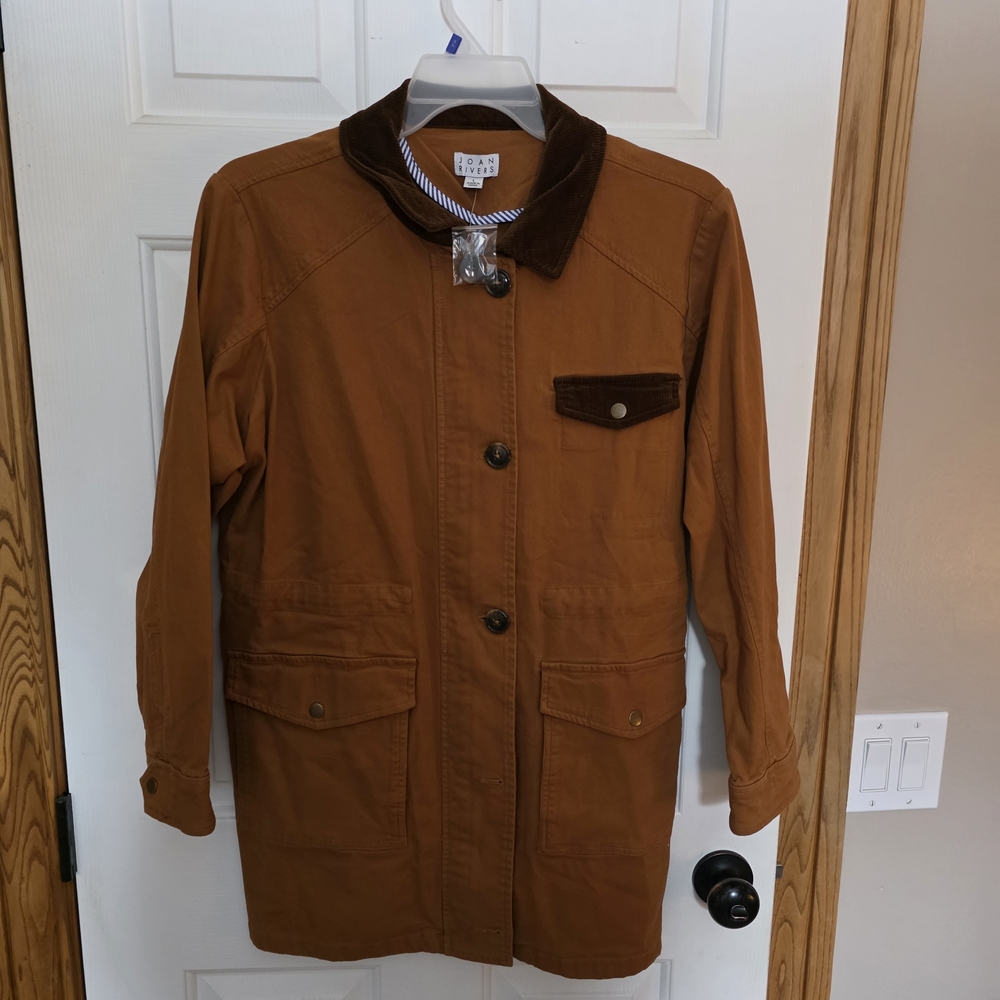 Womans Joan Rivers Button Down Utility Jacket With Coduroy On The Collar  NWT - Picture 2 of 10